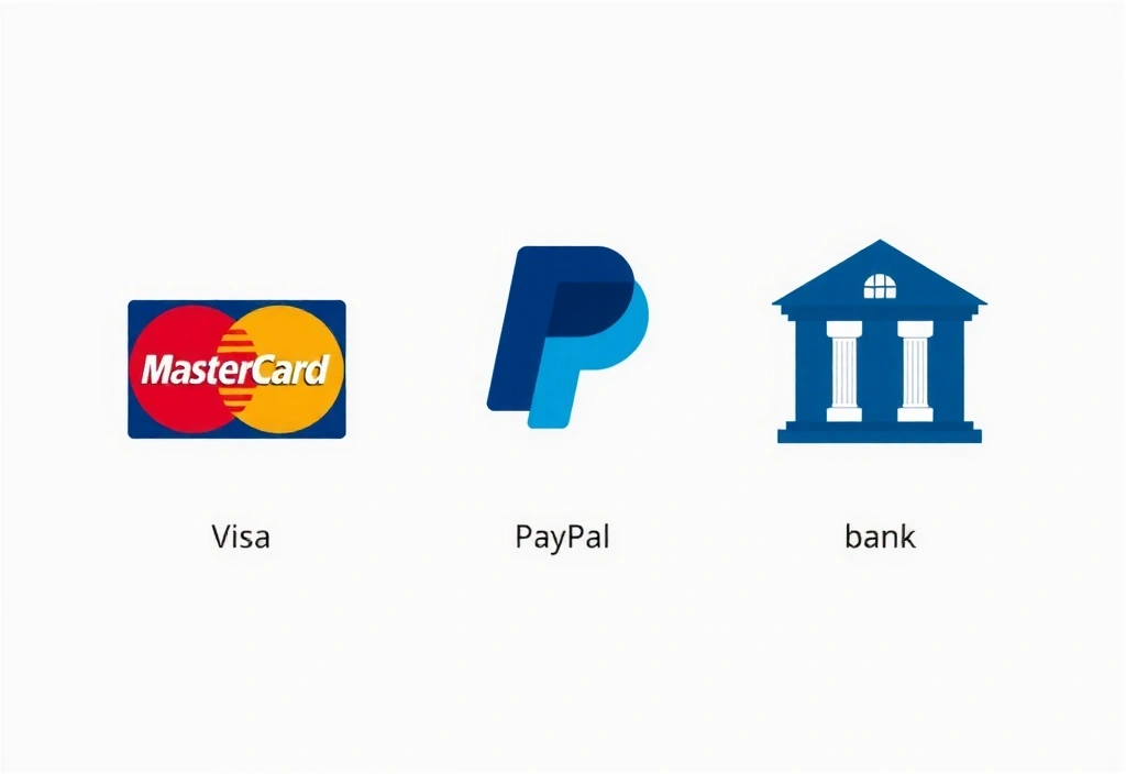 Verschiedene Zahlungsmethoden Symbole